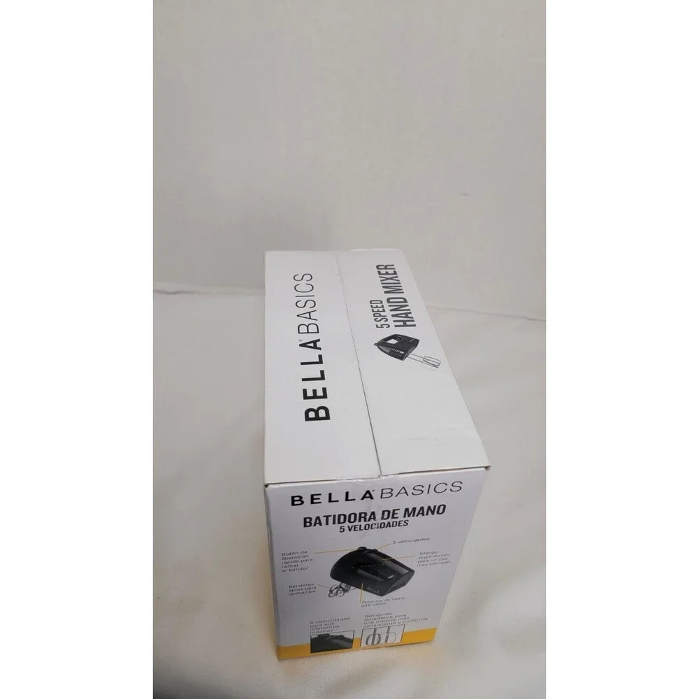 Bella Basics 5-Speed Hand Mixer Black Compact Electric Kitchen Mixer New In Box